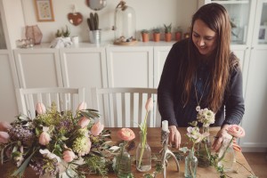 Jo Truby planning some floral displays