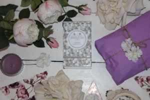 Luna perfume box styled in a shot